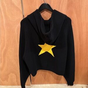 VWOOLLO Star Knit Hoodie - Black